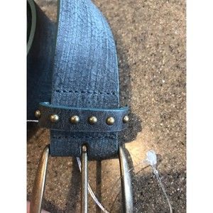 Nwt Martina Mori Ladies Studded Fashion Belt Blue Green Large Italian Leather